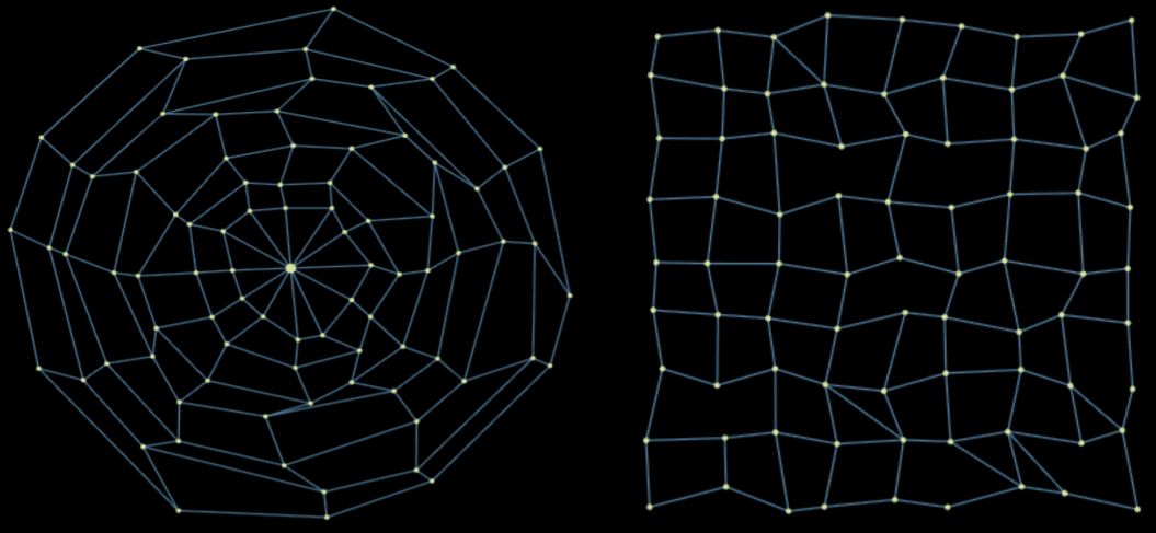 Spider web to lattice transformation
