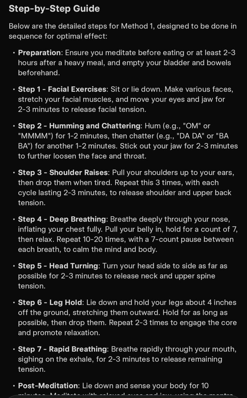 Muscle relaxation exercise