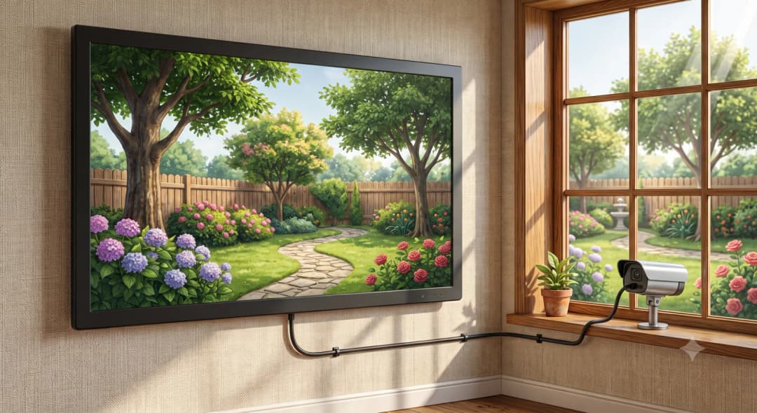 Garden shown on an LCD screen